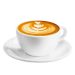 coffee latte cup isolated on white background with clipping path