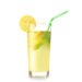glass of fresh lemonade on white background